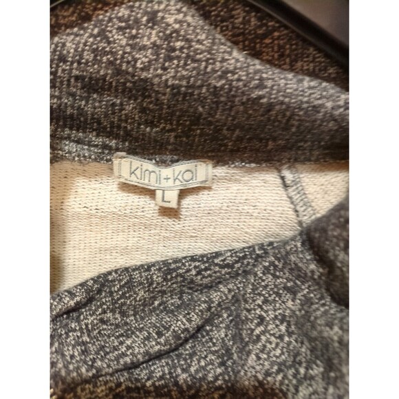 Kimi Kai Maternity Sweater Womens Size L Heather Gray Cowl Neck - Picture 9 of 13